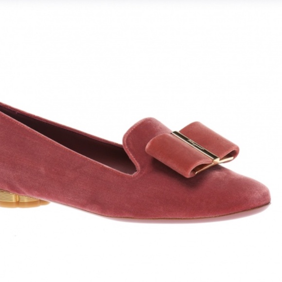 New Salvatore Ferragamo Sarno T Ballet Flats Velvet Loafers bow Vara Varina - Picture 10 of 17